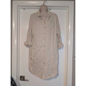 J. JIll Live in Chino button down dress sz 14. NWOT white